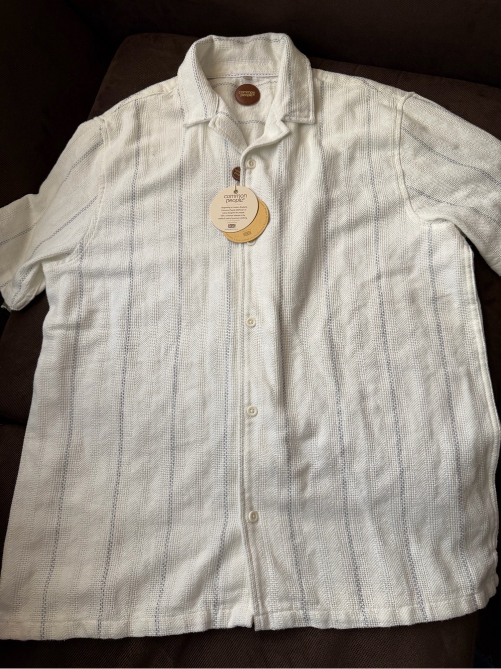 Casual Short-Sleeve Button-Down Shirt in White by Common Projects